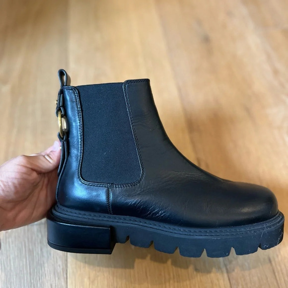 Frame le London Chelsea lug sole leather moto boot - Picture 2 of 11